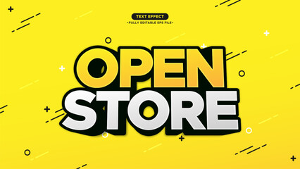 Poster - Open Store Vector Banner Text Effect. For Store Open and Close Information tag. Simple text style