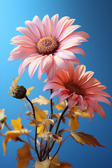 Poster - a sunflower on the side of a yellow plant, 