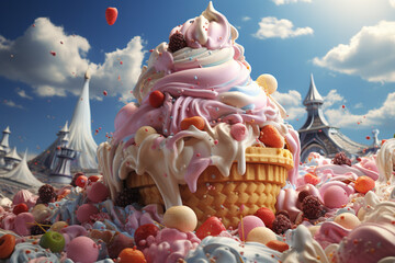 Poster - ice cream, illustration