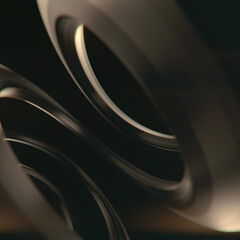 Poster - Close-up of a spiraling metal object. Futuristic background. 3d rendering digital illustration