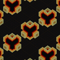 Poster - Trendy digital background with geometric rectangular shapes. 3d rendering illustration