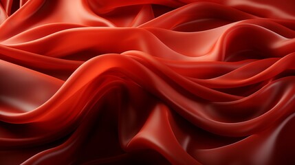 Poster - An abstract splash of vibrant red fabric swirls over a maroon-tinted surface, creating an eye-catching contrast that is both captivating and mesmerizing