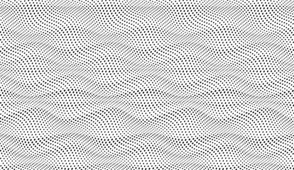 Aufkleber - Halftone wavy vector background. Monochrome halftone pattern. Abstract geometric dots background. Pop Art comic gradient texture. Design for presentation banner, poster, flyer, business card.	
