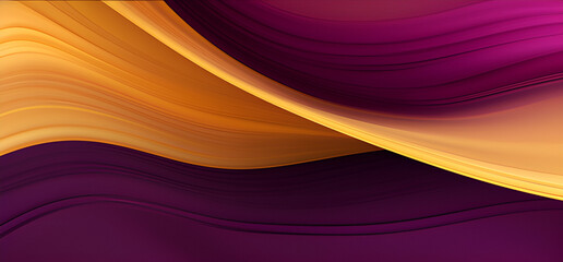 Wall Mural - Modern Horizontal Header With Golden Rod, Very Dark Magenta and Khaki Colors. Dynamic Curved Lines With Fluid Flowing Waves and Curves.
