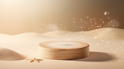 Poster - Decorate your product on a pedestal with sand and plenty of space