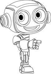 Wall Mural - Robot Mascot Cartoon Cute Fun Alien Character Man