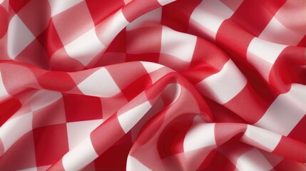 Aufkleber - Diagonal texture backdrop with red and white gingham tablecloth
