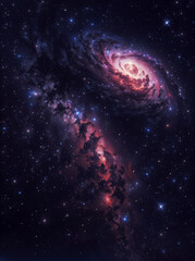 Wall Mural - Spiral galaxy in the space