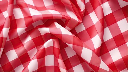 Aufkleber - Diagonal texture backdrop with red and white gingham tablecloth