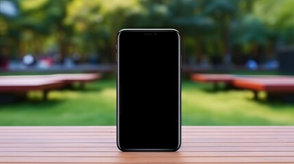 Poster - Educational app mockup with smartphone near books outdoors