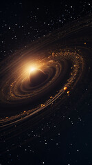 Wall Mural - Incredibly beautiful spiral galaxy 3d rendered somewhere in deep space, cosmic black hole footage