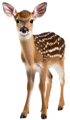 standing fawn isolated on a white background as transparent png