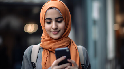 Wall Mural - portrait of young muslim woman 