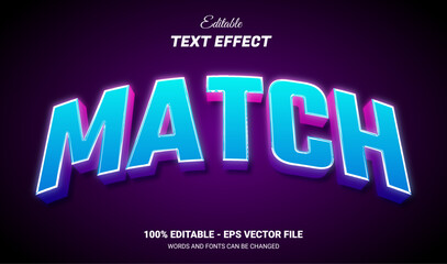 Canvas Print - Match editable 3d glow text effect