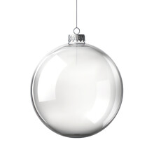 Christmas Ball. Glass Xmas Bauble Decoration Isolated On Transparent White Background, Png	