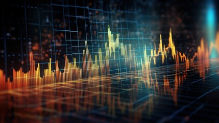 Poster - financial stock market graph on technology abstract background