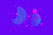 Modern science technology abstract background using circle shapes. Wireframe spot surface illustration.