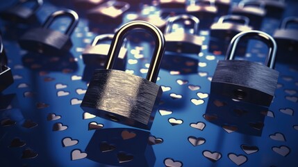 Fototapete - Padlocks on General Data Protection Regulation (GDPR) Legislative Text - Data Protection Concept
