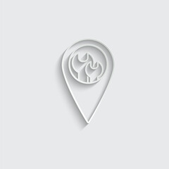 Poster - map pointer with repair sign icon 