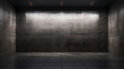 Aufkleber - Advanced background High end scenario concrete wall 3D rendering booth Exhibition hall Dark technology