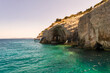 Famous blue caves in Zakynthos island in Greece.
