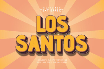 Wall Mural - Los santos editable text effect 3 dimension cartoon style