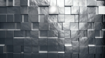 Poster - Abstract background with silver metal cubes