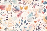 Fototapeta Młodzieżowe - watercolor style botanical flower pattern for fauna lovers