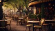 Vintage theme aesthetic outdoor cafe , design,
architecturing, AI genenrative
