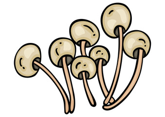 Canvas Print - Hand drawn cartoon doodle of growing mushrooms