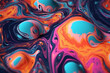 Crazy and psychedelic design background with melted and liquid texture and vibrant colors 