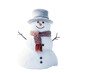Smiling Snowman Character Isolated on Transparent Background