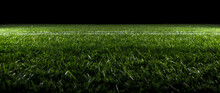 Football Stadium Grass Isolated On Black Background