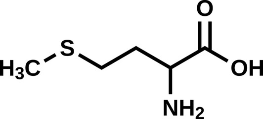 Wall Mural - Amino acid methionine structural formula, vector illustration