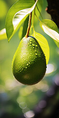 Wall Mural - A lone avocado shines in the midst of a sunlit day.