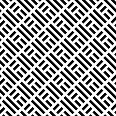 Wall Mural - Geometric seamless pattern. Black and white print