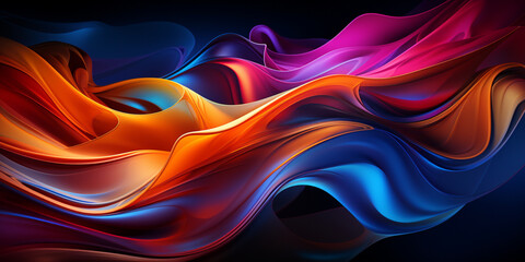 Poster - Abstract colorful Graphic motion on background, creative waves of gradient color smoke and liquid