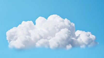 Wall Mural - On a clear blue sky, there is a puffy white cloud.