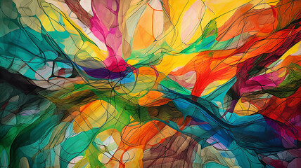 Wall Mural - Abstract Graphic Colors Wallpaper | AI Generate