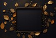 © jambulart - gold confetti isolated on black, party background concept with copy space for award ceremony