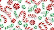  a lot of candy canes on a white background for christmas.  generative ai