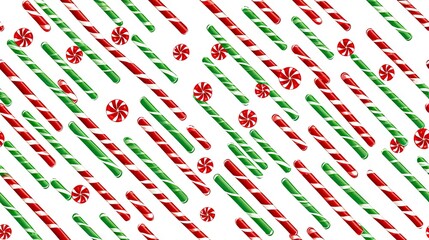 Sticker -  a candy cane pattern is shown in red and green on a white background.  generative ai