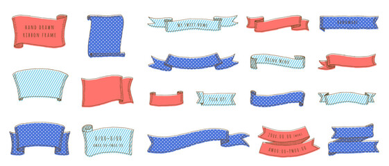 Wall Mural - hand drawn ribbon vector design frame(summer)