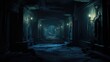 © Badger - background of creepy interior hallway or tunnel of an abandoned building, concept art, digital illustration, haunted house, scary interior