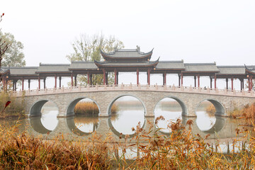 Wall Mural - The misty lake in the early morning