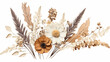 beautiful decoration with dried daisy foxglove and leave decoration and boho style