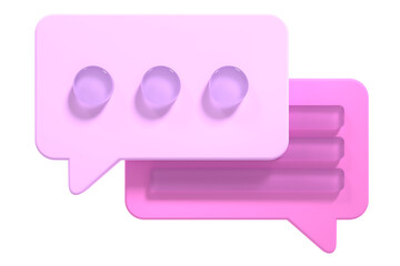Poster - 3D speech bubble icon. Empty speech bubble. Chat 3d render. Social media notification icon. 3D rendering
