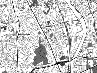 greyscale vector city map of vitry-sur-seine in france with with water, fields and parks, and roads 