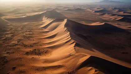 Poster - Sunset over majestic sand dunes in Arabia generated by AI