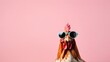 © 360VP - Chicken hen in sunglass shade on a solid uniform background, editorial advertisement, commercial. Creative animal concept. With copy space for your advertisement